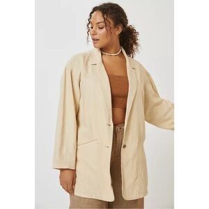 Pilcro Anthropologie Cotton Linen Relaxed Summer Blazer‎ Jacket Size Medium